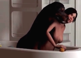 Ravishing chick fucks a Doberman